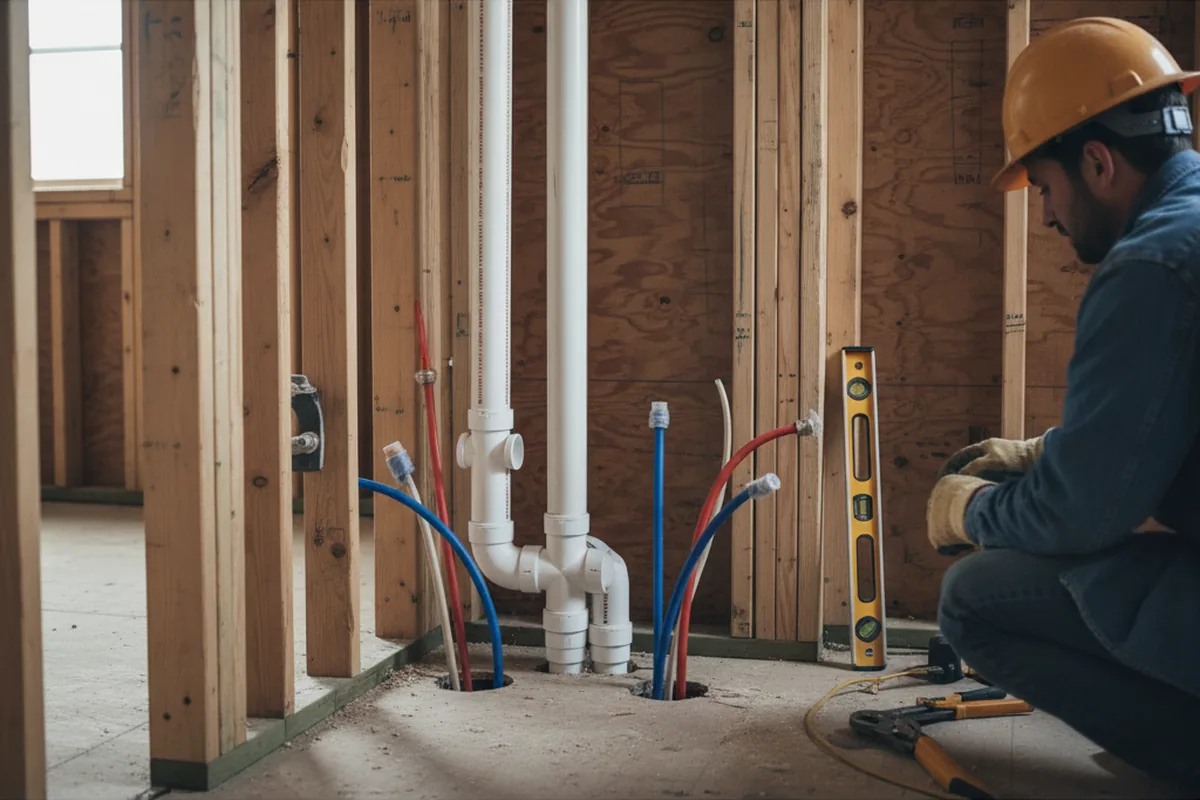 Drain and supply rough-in during Leak Detection in Bonnieville